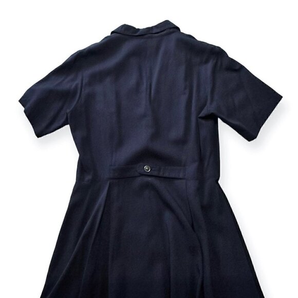 Vintage AT/Atsuro Tayama Blue A line Short Sleeve Midi Dress, From 90s, One Size - Picture 12 of 15